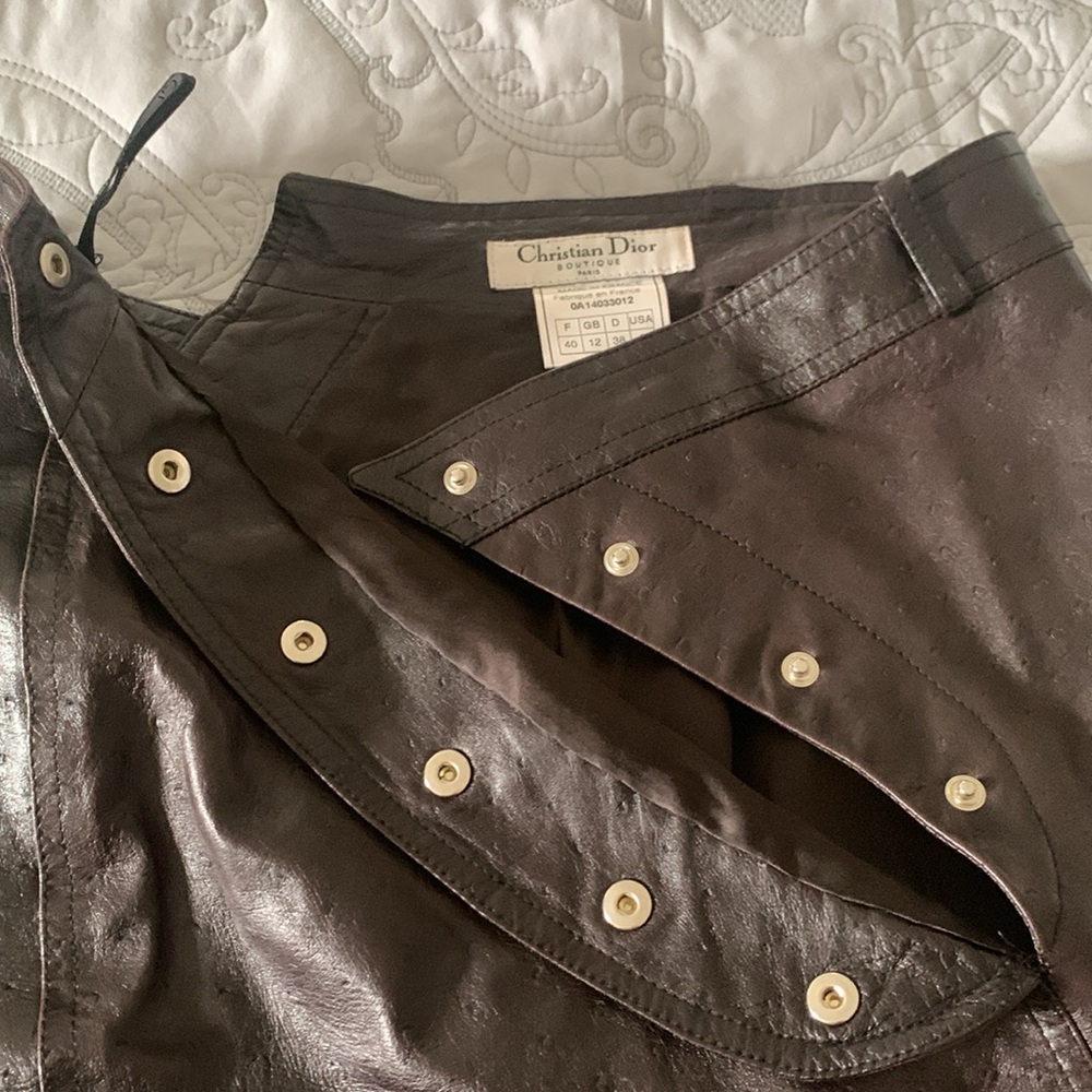Christian Dior Leather Skirt